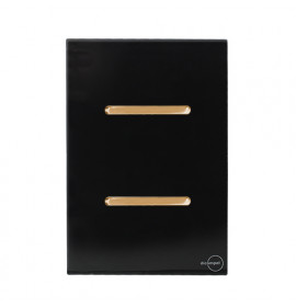 Conjunto Interruptor Duplo (1 Simples + 1 Paralelo) 4x2 - Novara Glass Preto Brilhante Gold